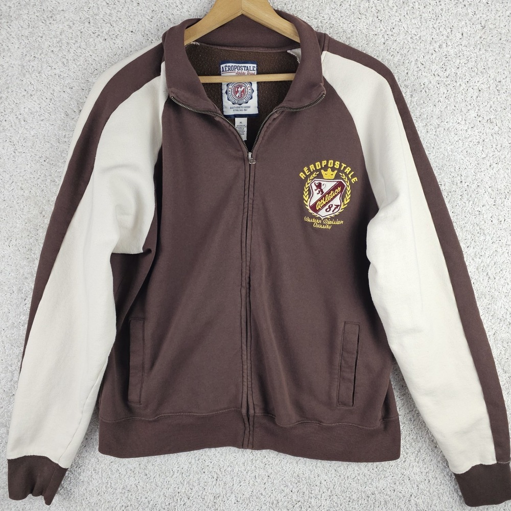 Vintage Aeropostale Athletics 87‎ Jacket Sz XL Embroidered Crest Patch